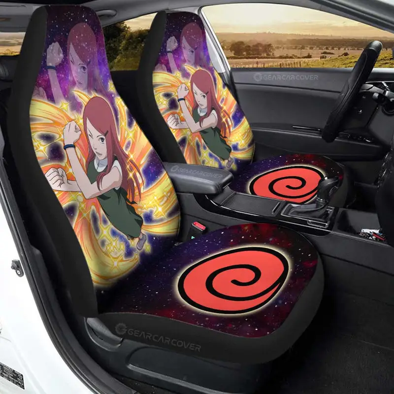 Anime Car Seat Covers Custom Uzumaki Kushina Galaxy Style Car Accessories 