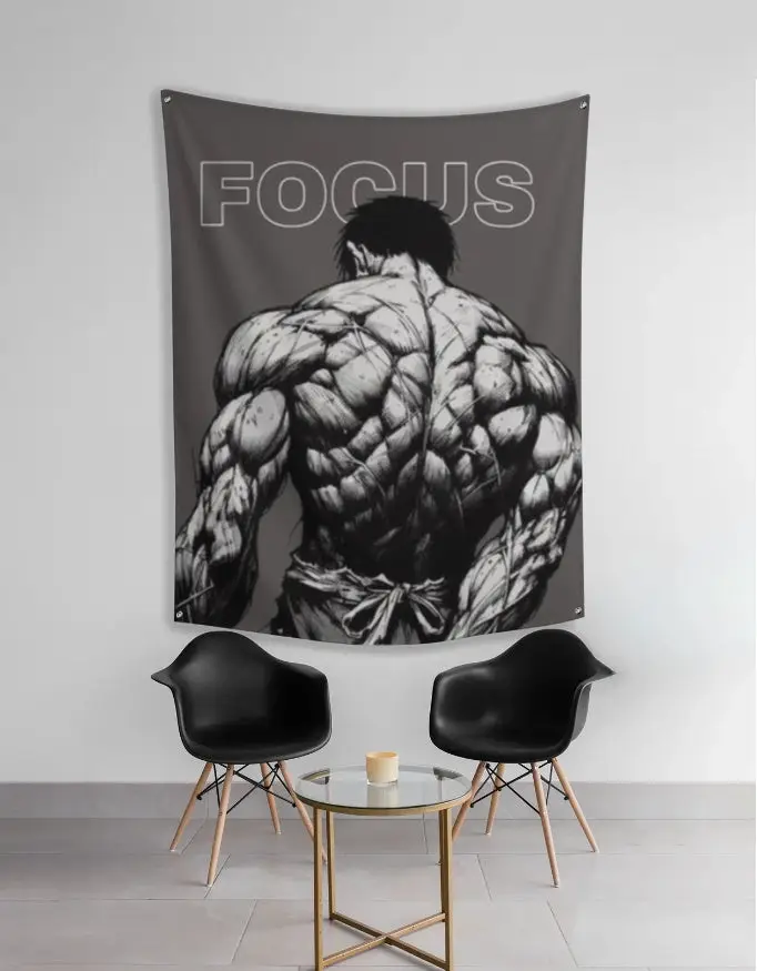 anime focus tapestry - Muscle Gym Art