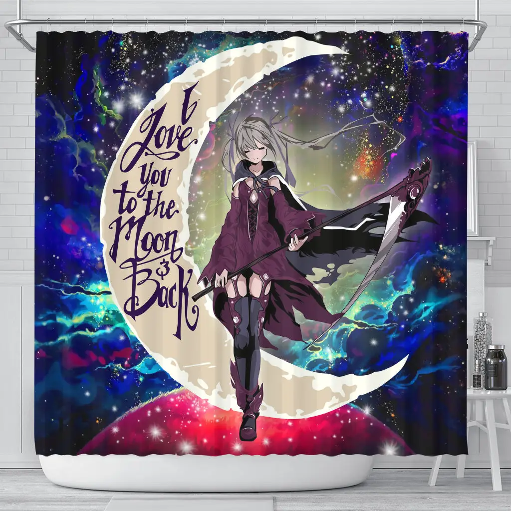 Anime Girl Soul Eater Love You To The Moon Galaxy Shower Curtain