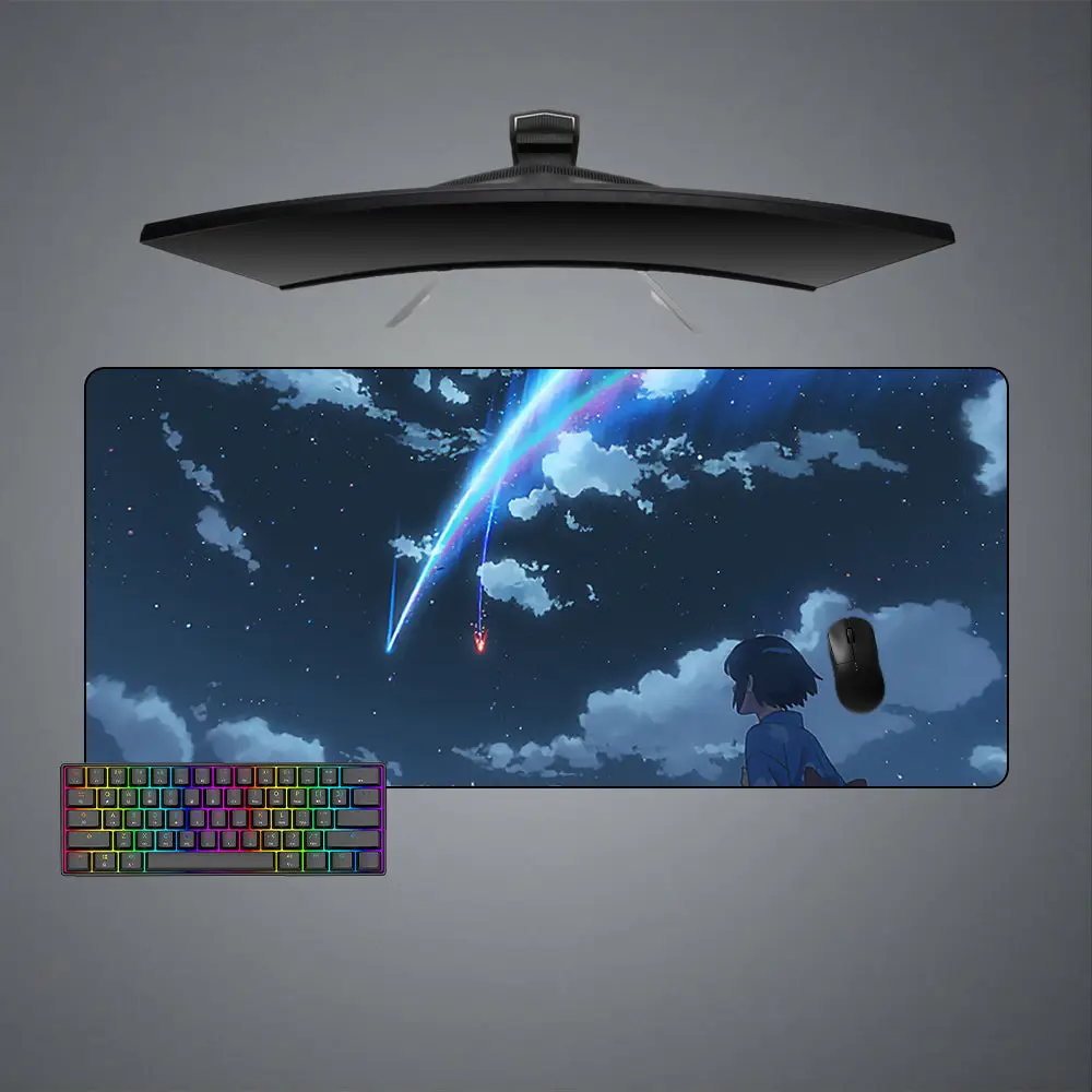 Anime Sky DesignAnime Keyboard Mat Gaming Mouse Pad, Computer Desk Mat
