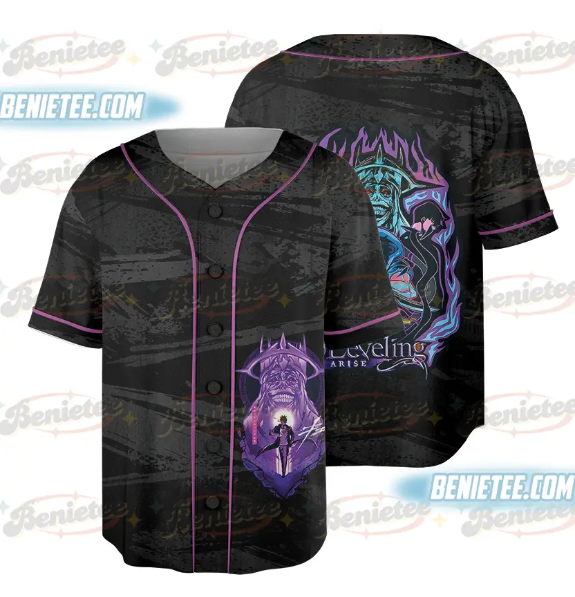 Anime Solo Leveling - Sung Jin Woo Jersey , Shadow Monarch , Statue of God , Igris , Manga Shirt - Benietee Shop