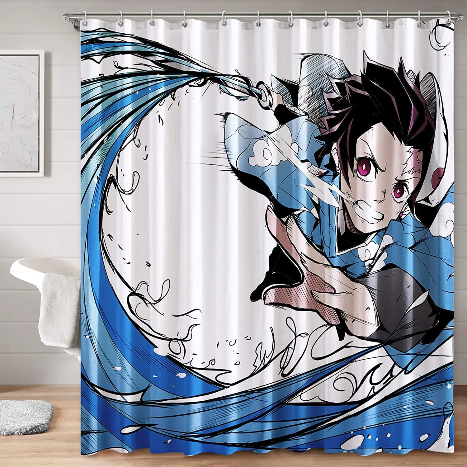 Anime Tanjiro Kamado Shower Curtain