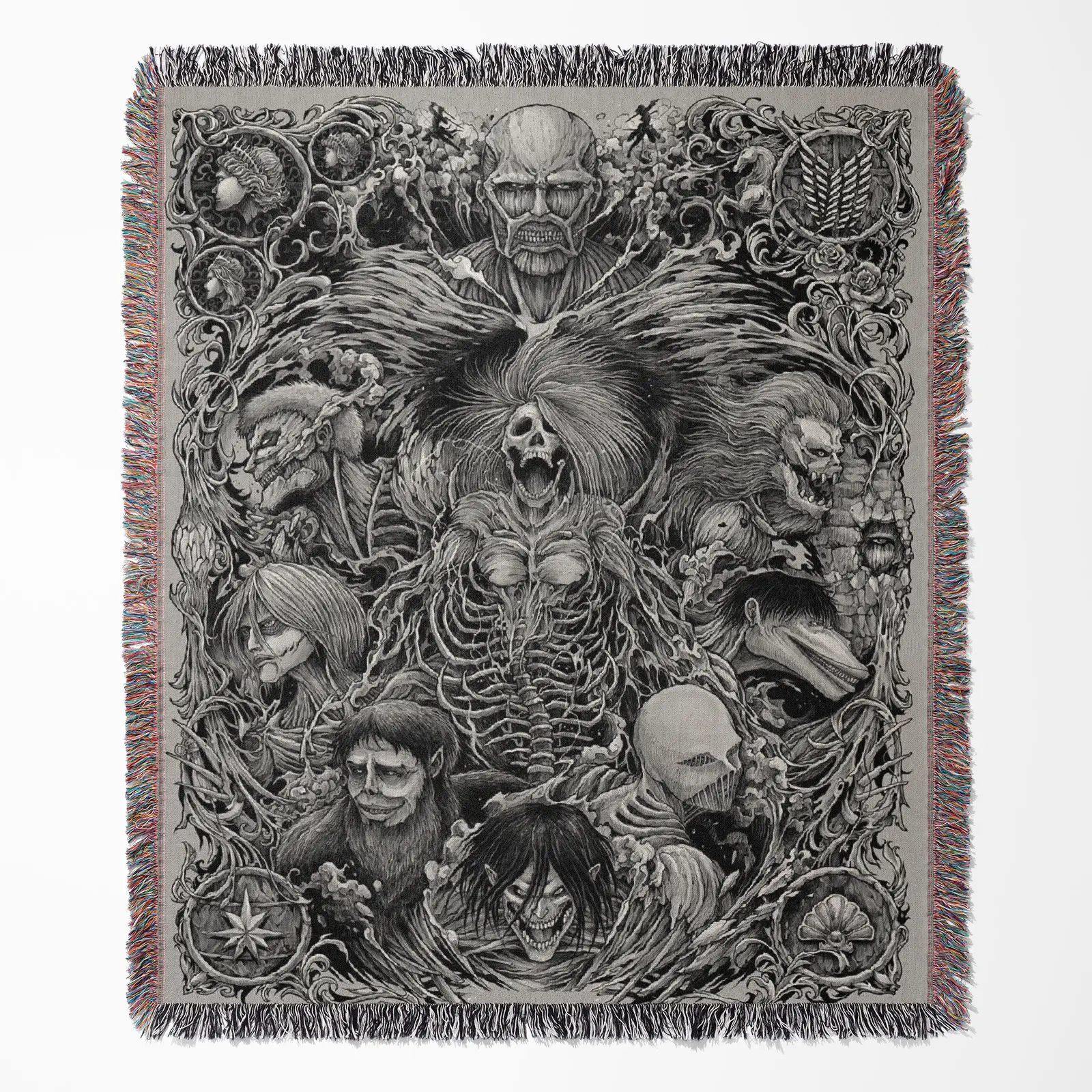 AOT Nine Titan Woven Tapestry Throw Blanket – Stunning Wall Rug, Picnic Mat & Home Display, Great Gift