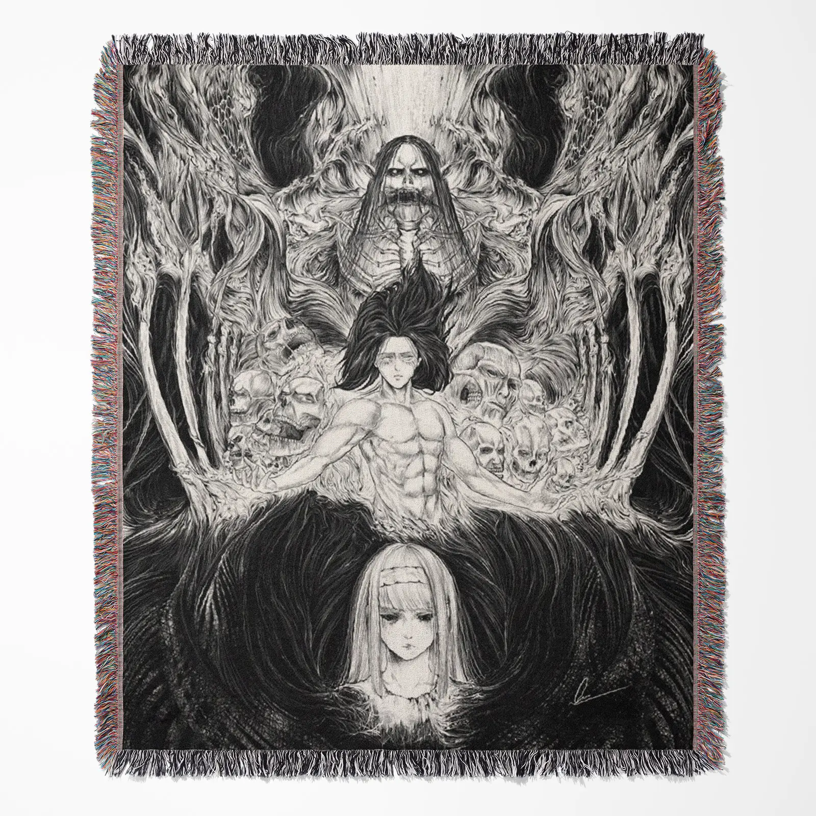 AOT  Woven Tapestry Throw Blanket – Bold Wall Art, Room & Home Decor, Perfect Gift for Fans