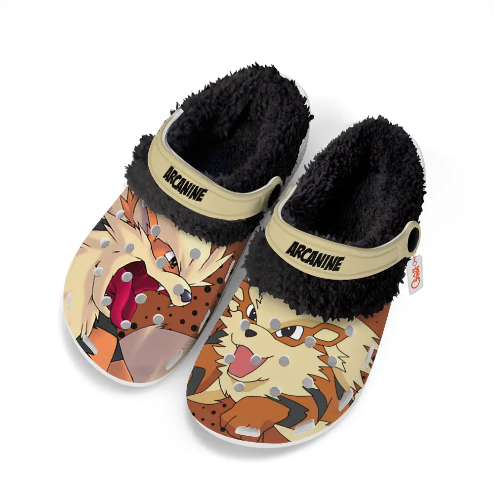 Arcanine Edition Fleece-Lined Clogs Personalized Name