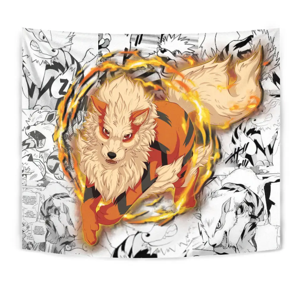 Arcanine Tapestry Manga Style