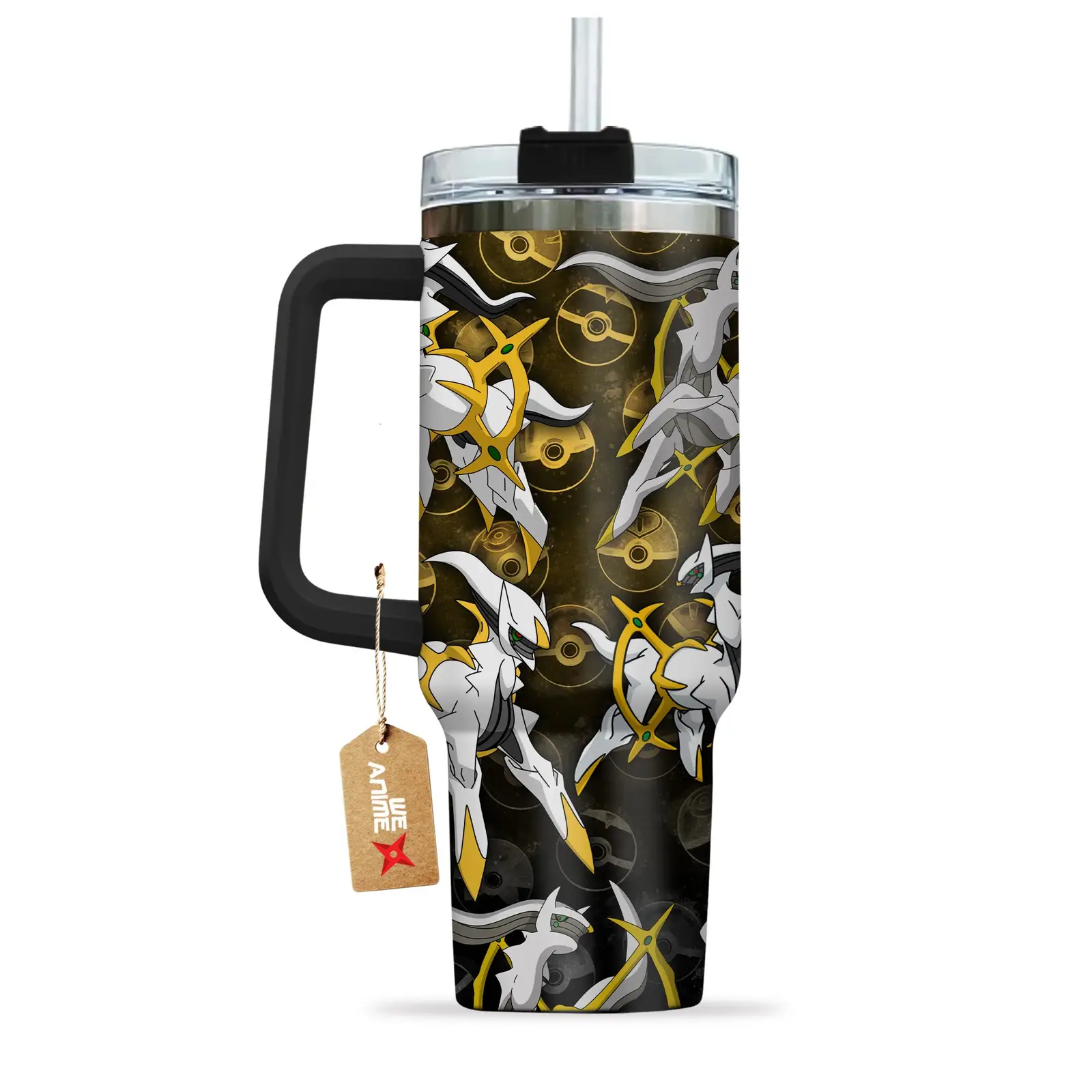 Arceus Pokemon Anime Custom Quencher  40oz Stainless Steel Tumbler With Handle HG