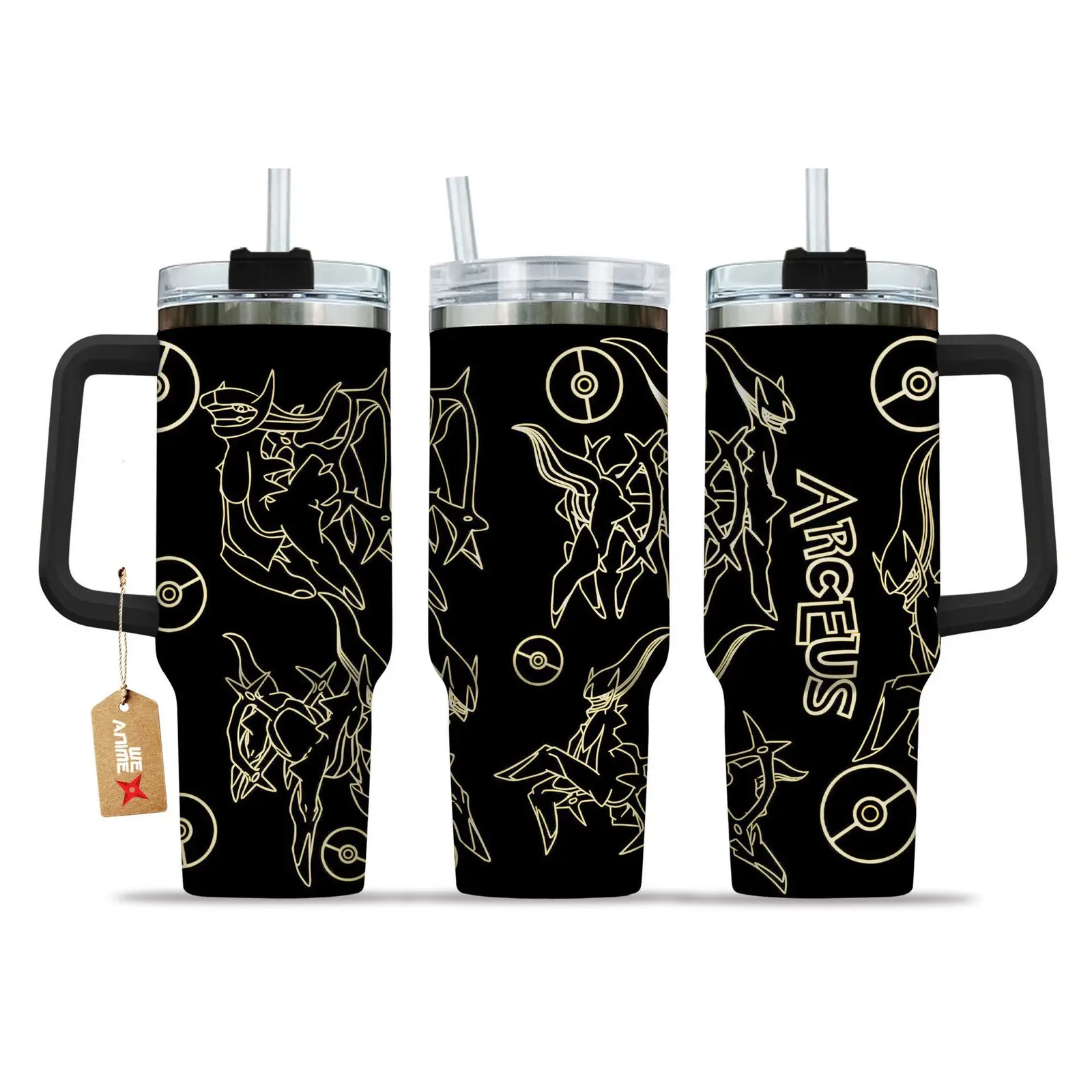 Arceus Pokemon Anime Custom Stanley Quencher  40oz Stainless Steel Tumbler With Handle HG