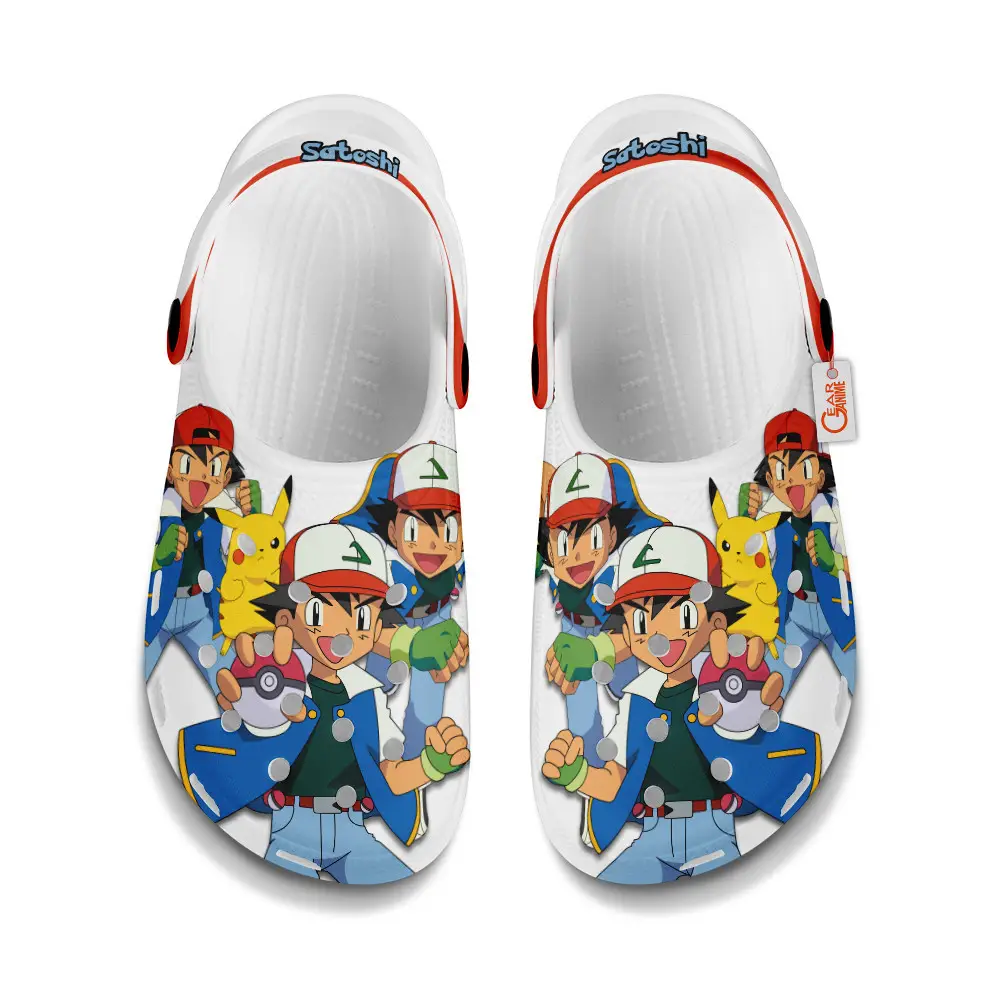 Ash Ketchum Edition Custom Anime Clogs Pattern Style