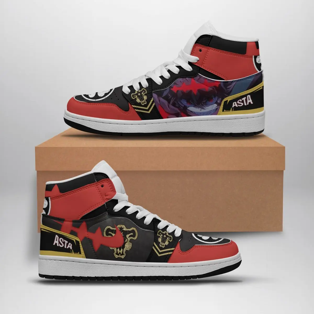 Asta Black Clover Air Jordan 1 Shoes