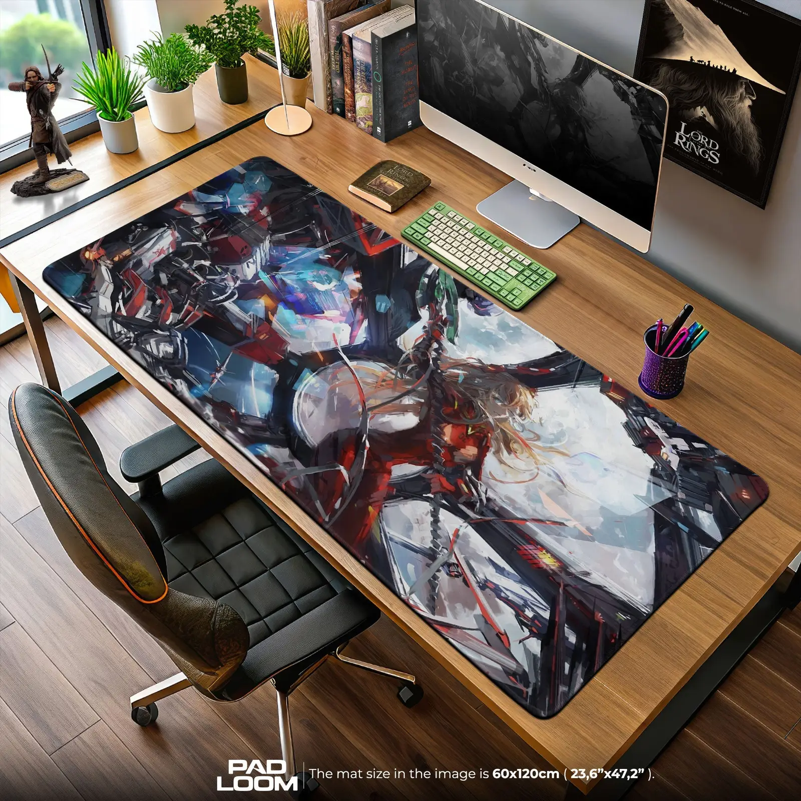 Asuka Mech Battle Mouse Pad, Anime Gaming Desk Mat