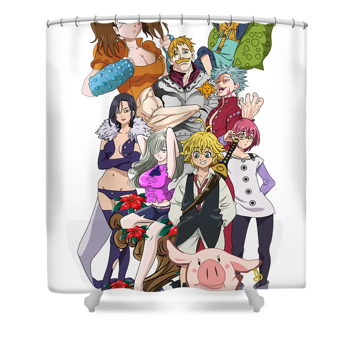 Attractive Seven Deadly Sins Anime Gifts For Fan Shower Curtain | Anime Shower Curtains