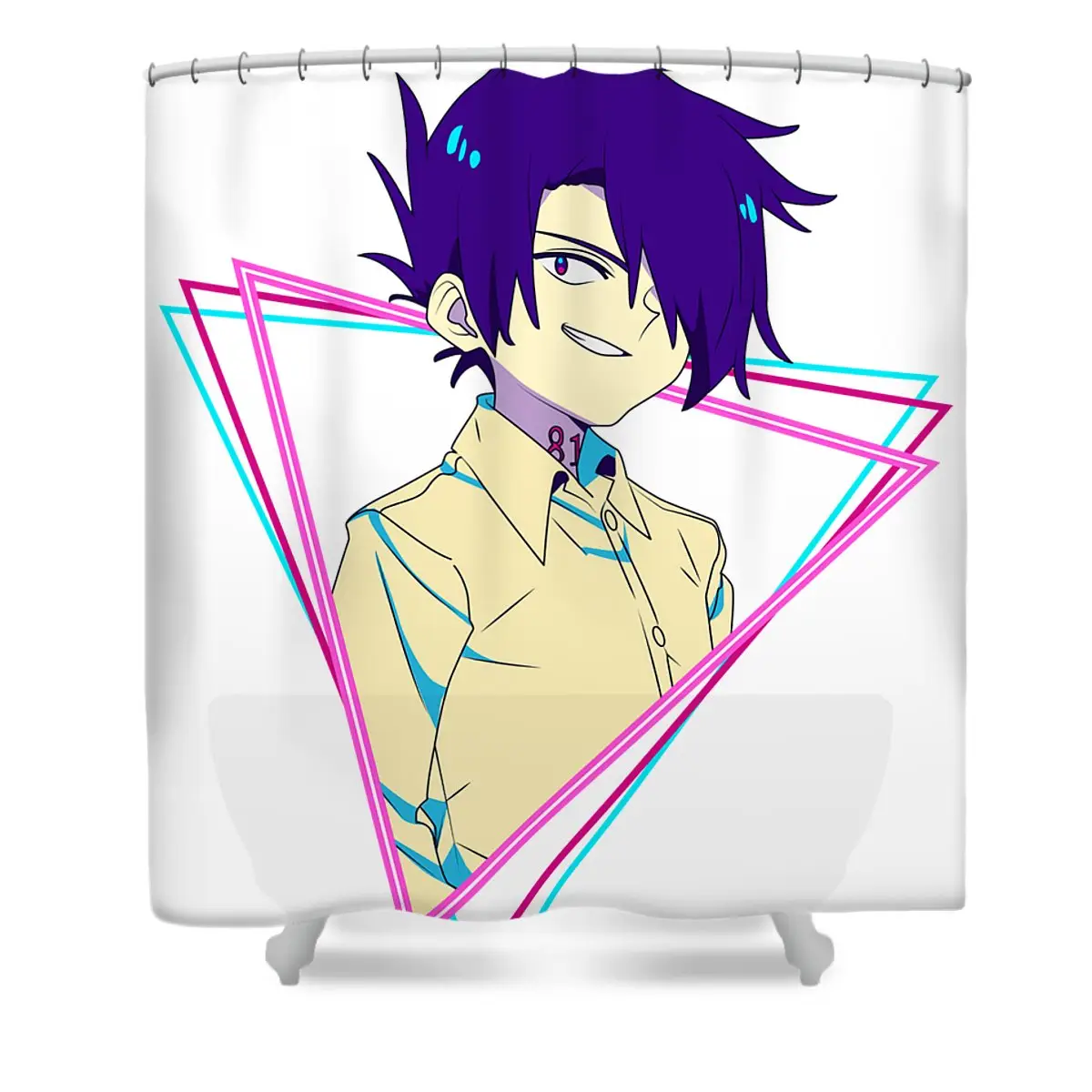 Attractive The Promised Neverland - Rayretro Wave Shower Curtain | Anime Shower Curtains