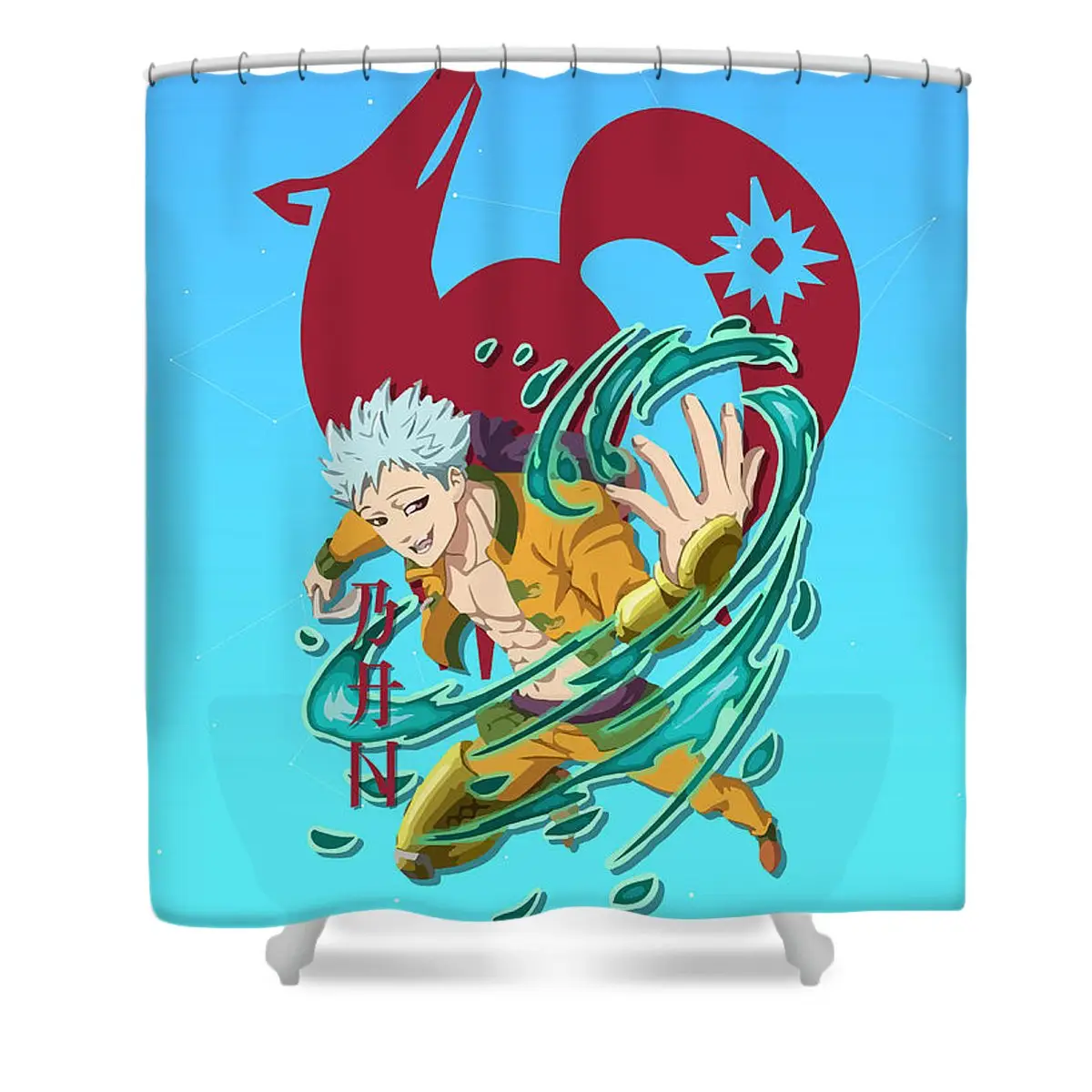 Ban The Fox Sin - Nanatsu No Taizai Shower Curtain | Anime Shower Curtains