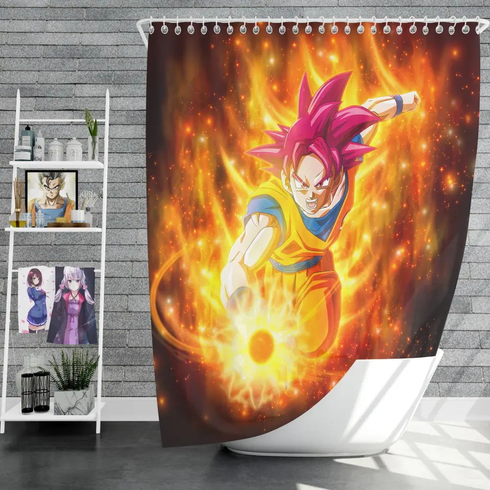 Beautiful Japanese Custom Anime Girl Shower Curtain