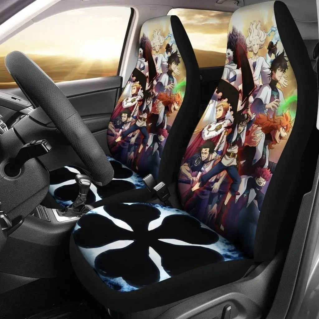Black Clover Car Seat Covers Custom Anime Car Accessories NH10