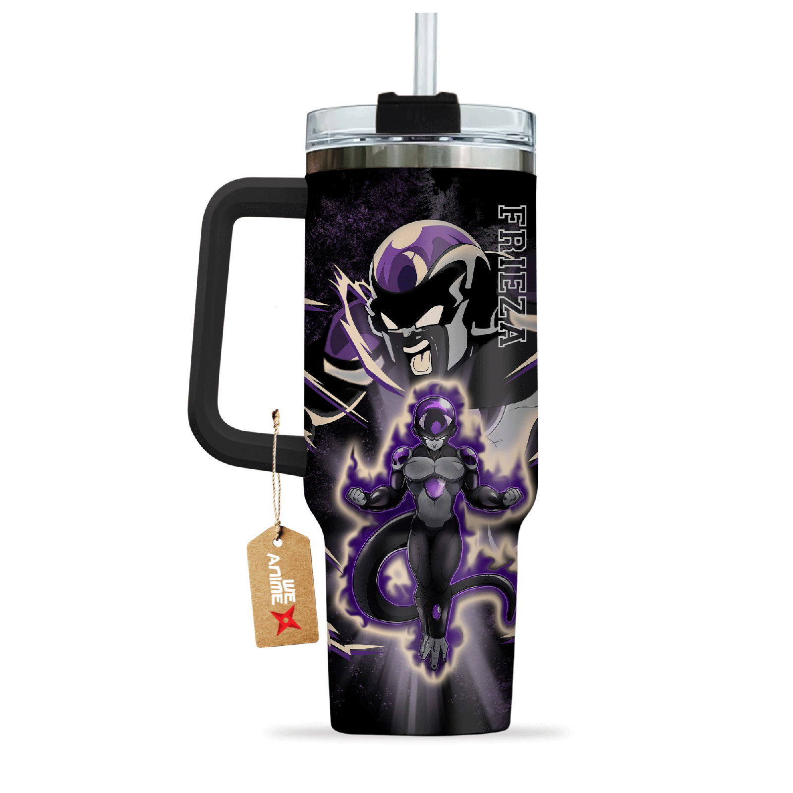 Black Frieza Dragon Ball Anime Custom  Quencher   40oz Stainless Steel Tumbler With Handle HG