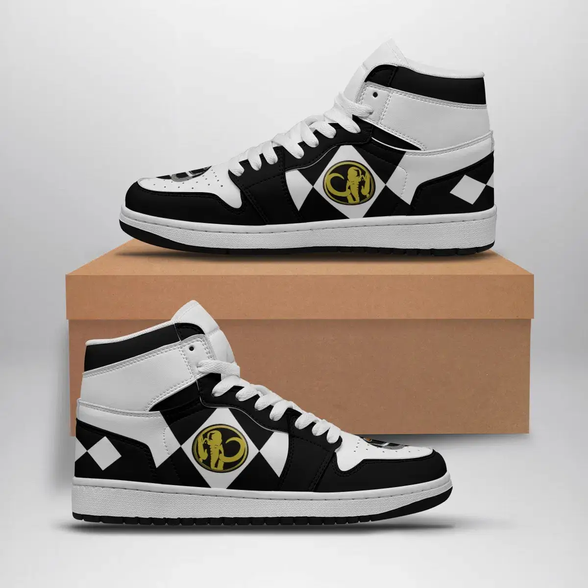 Black Ranger Mighty Morphin V2 Power Rangers Air Jordan 1 Shoes
