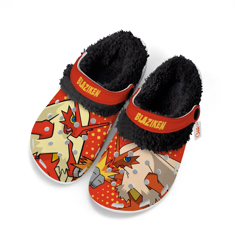 Blaziken Fleece-Lined Clogs Custom Name