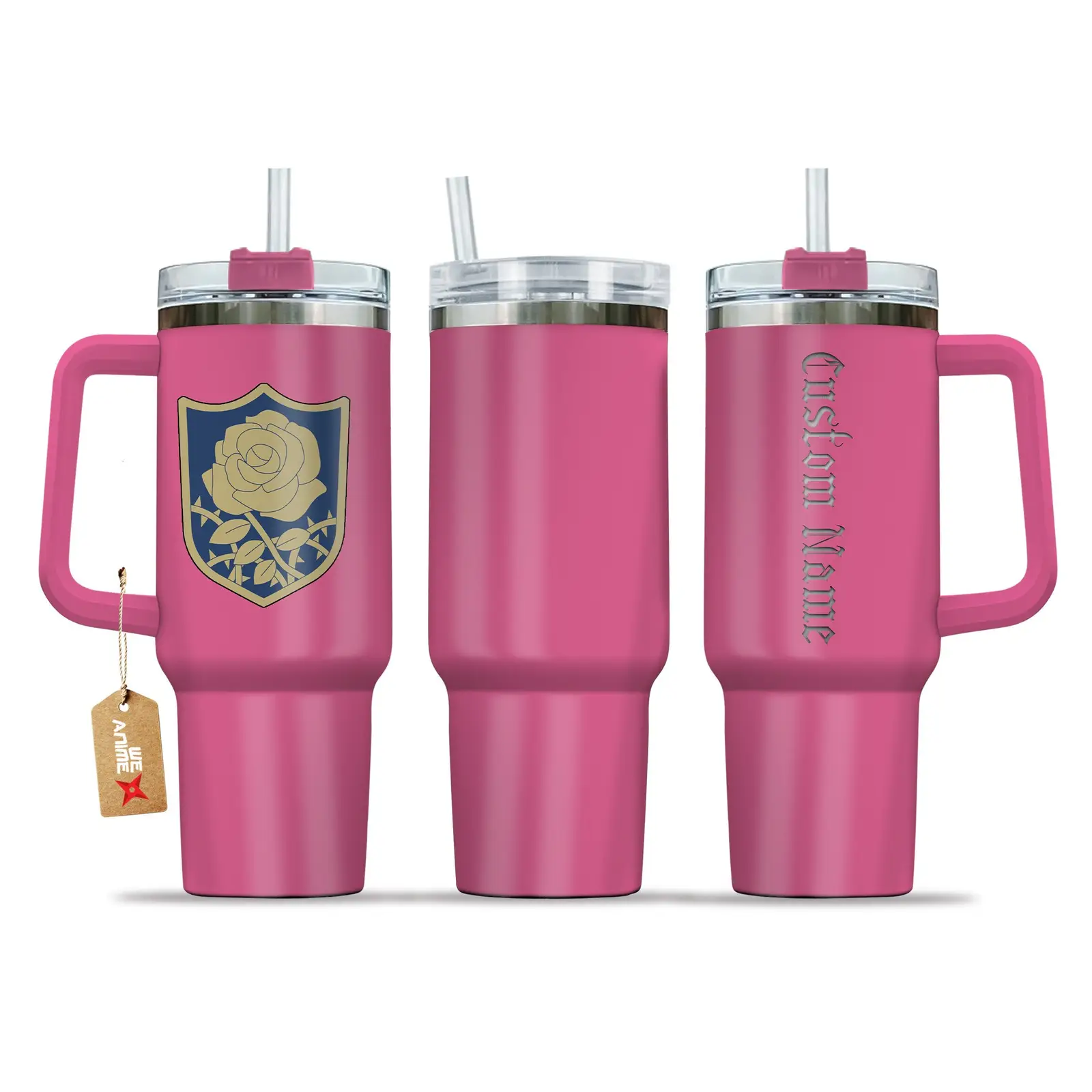 Blue Rose Black Cloer Anime Custom  Quencher  Stainless Steel  40oz Engraved Tumbler With Handle HG