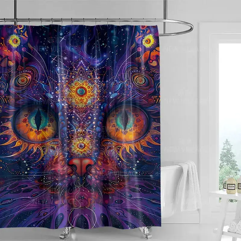 Bohemian Cat Shower Curtain