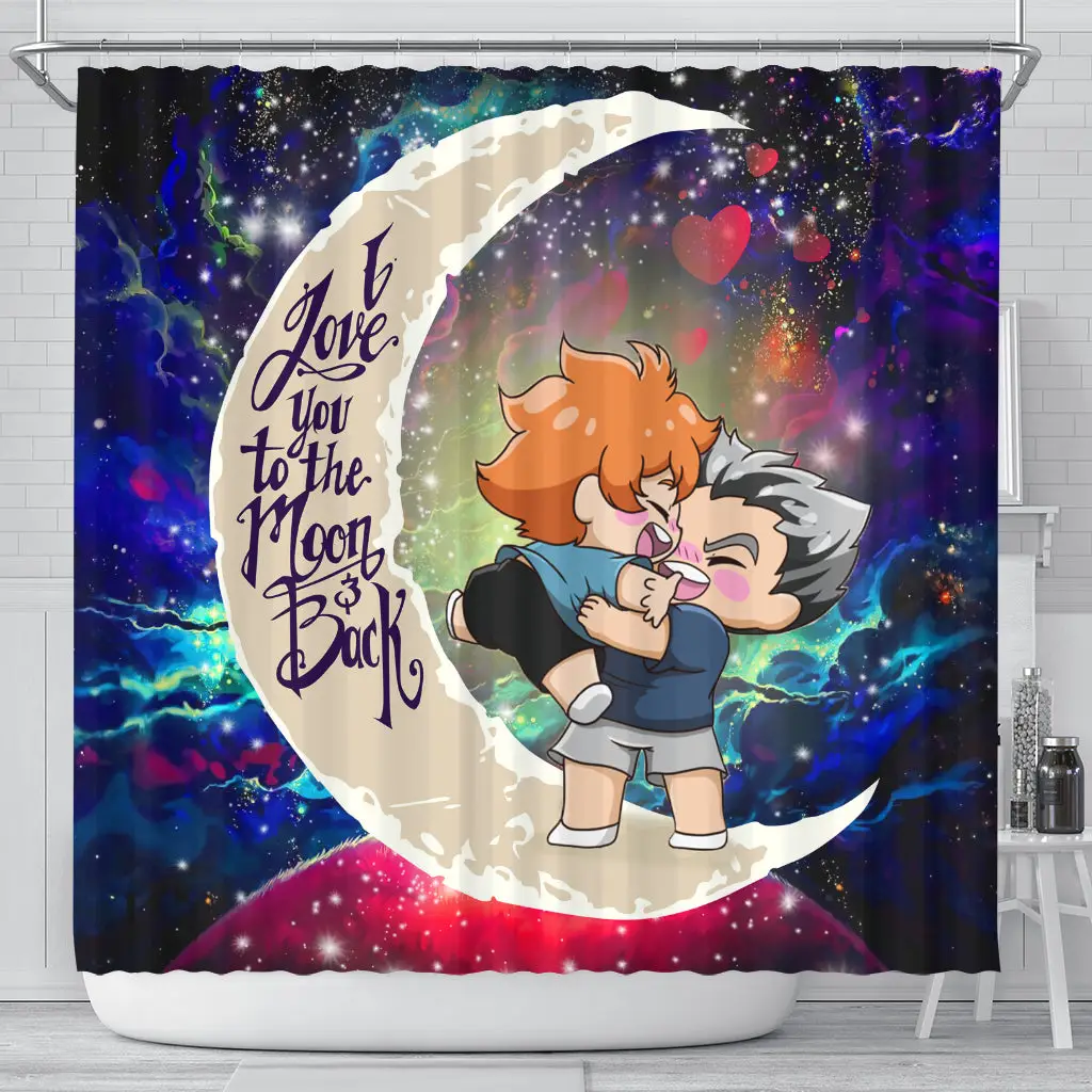 Bokuhina Love You To The Moon Galaxy Shower Curtain