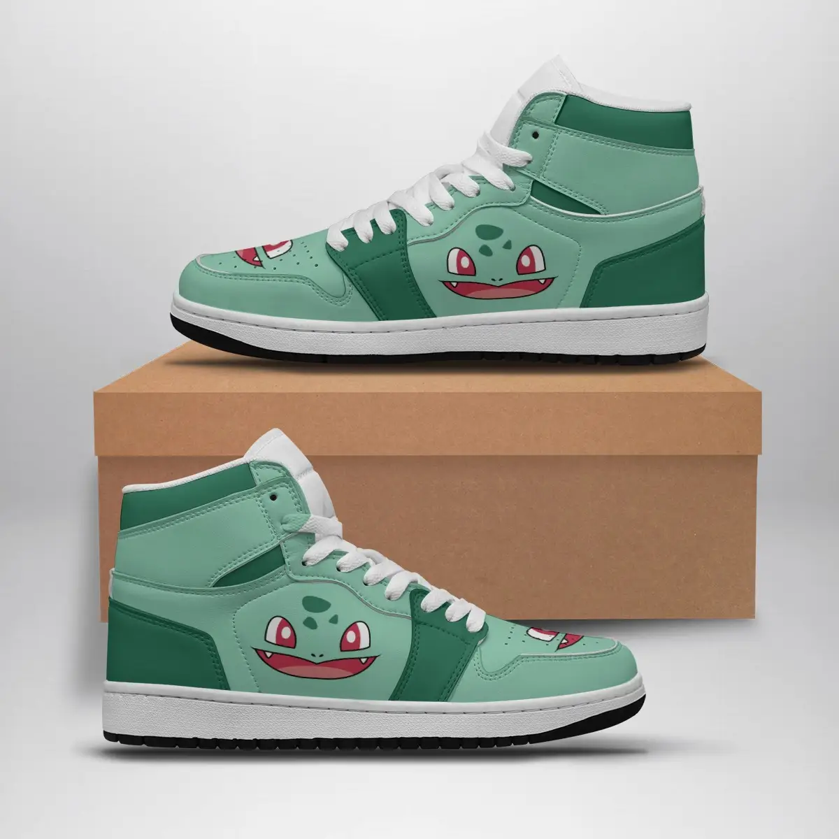 Bulbasaur Face Pokemon Air Jordan 1 Shoes