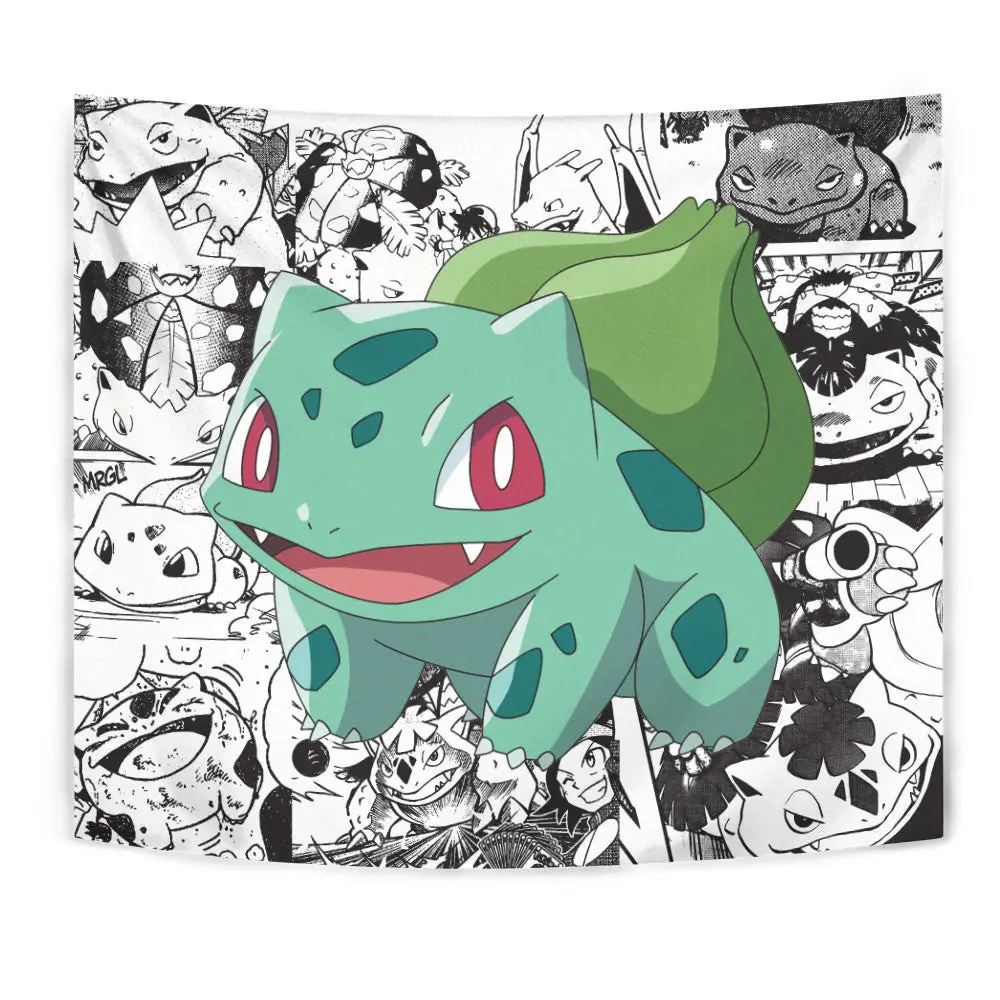 Bulbasaur Tapestry Manga Style