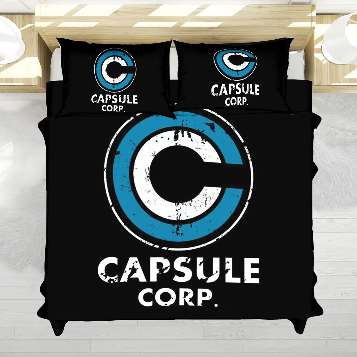 Capsule Corp Minimal Logo Dragon Ball Anime Bedding Set