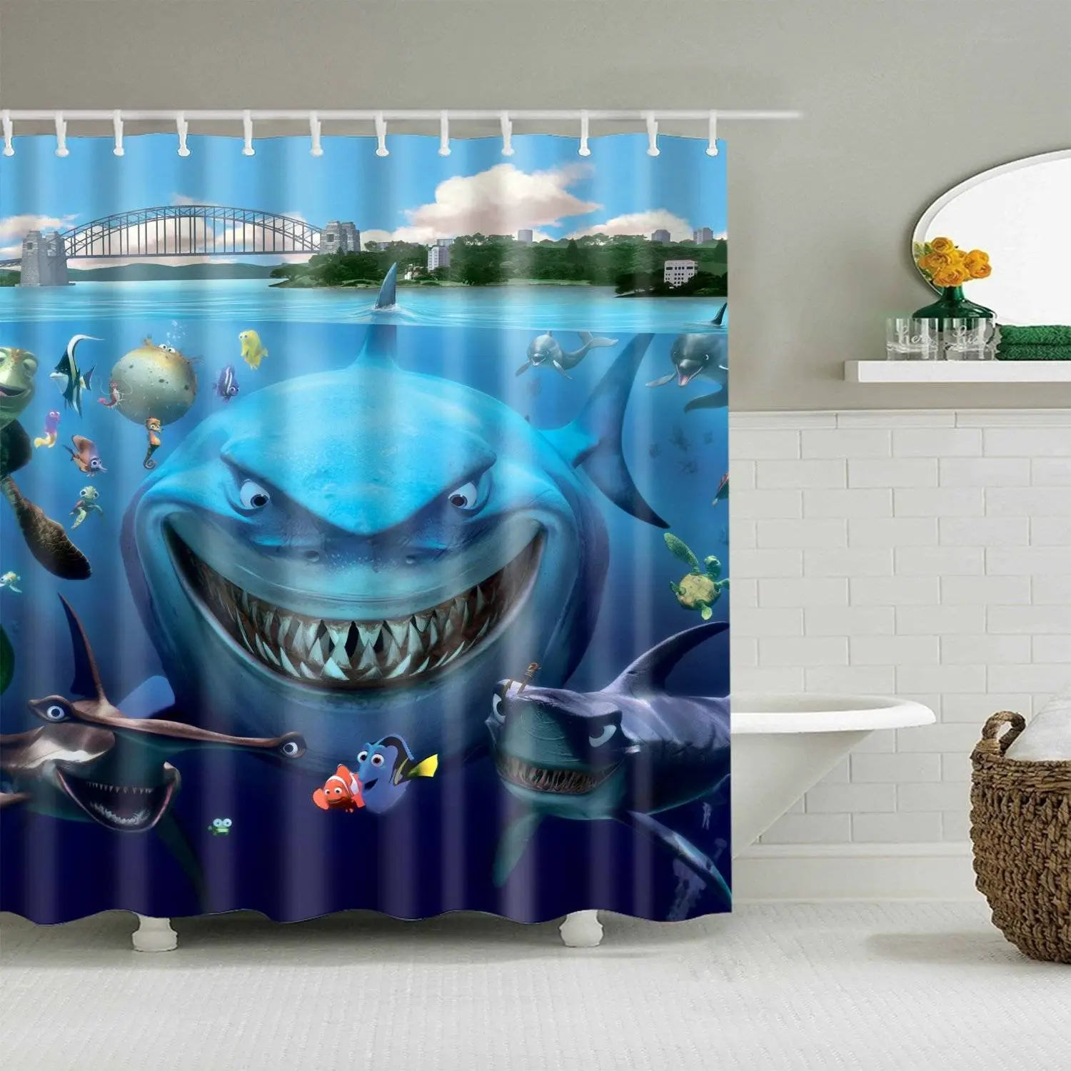 Cartoon Clown Fish Nemo Shower Curtain