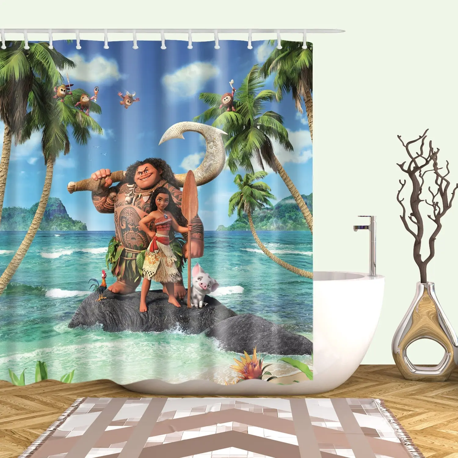 Cartoon Maui Movie Shower Curtain