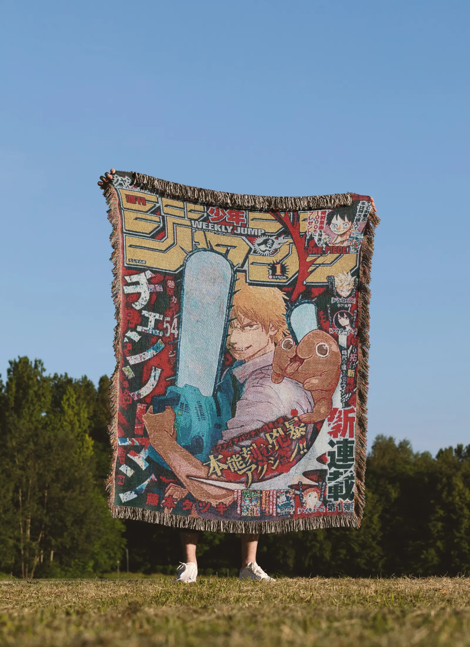 CHAINSAW MAN DENJI POCHITA WOVEN BLANKET / EMBROIDERED TAPESTRY