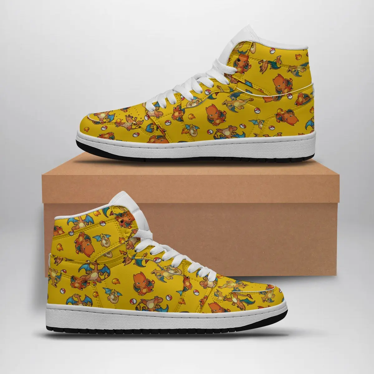 Charizard Pattern Pokemon Air Jordan 1 Shoes