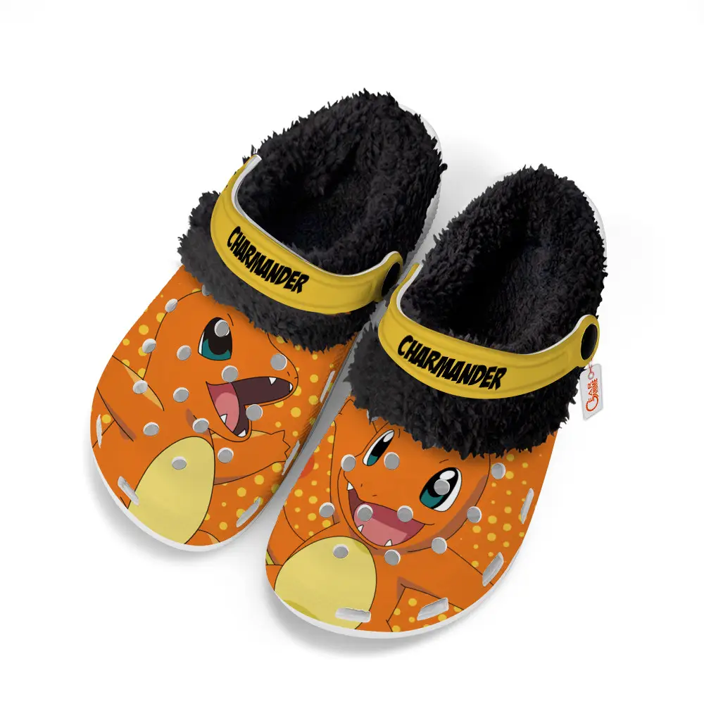 Charmander Edition Fleece-Lined Clogs Personalized Name
