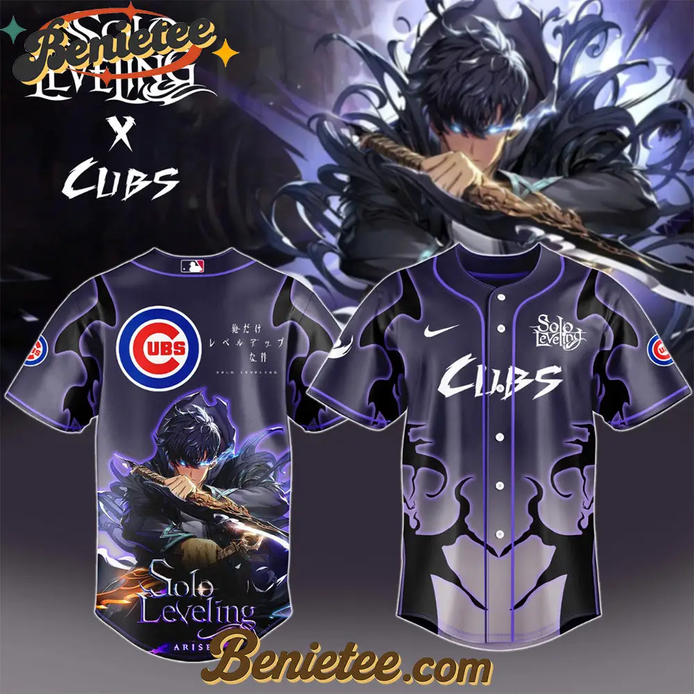 Chicago Cubs x Solo Leveling Exclusive Baseball Jersey, Custom Anime Trending, Gift For Anime Lovers - Benietee Shop