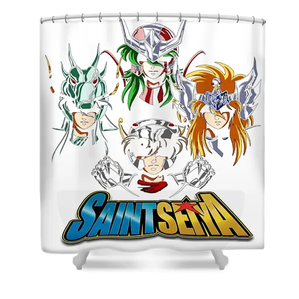 Classic Photo Saint Seiya Anime Characters Shower Curtain | Anime Shower Curtains