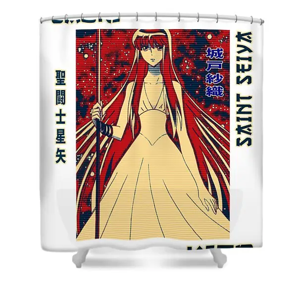 Classic Photo Saint Seiya Saori Shower Curtain | Anime Shower Curtains