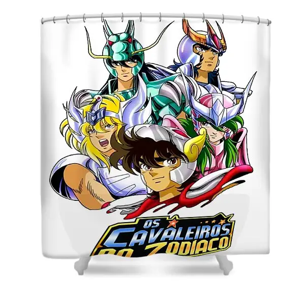 Classic Saint Seiya Anime Characters Shower Curtain | Anime Shower Curtains