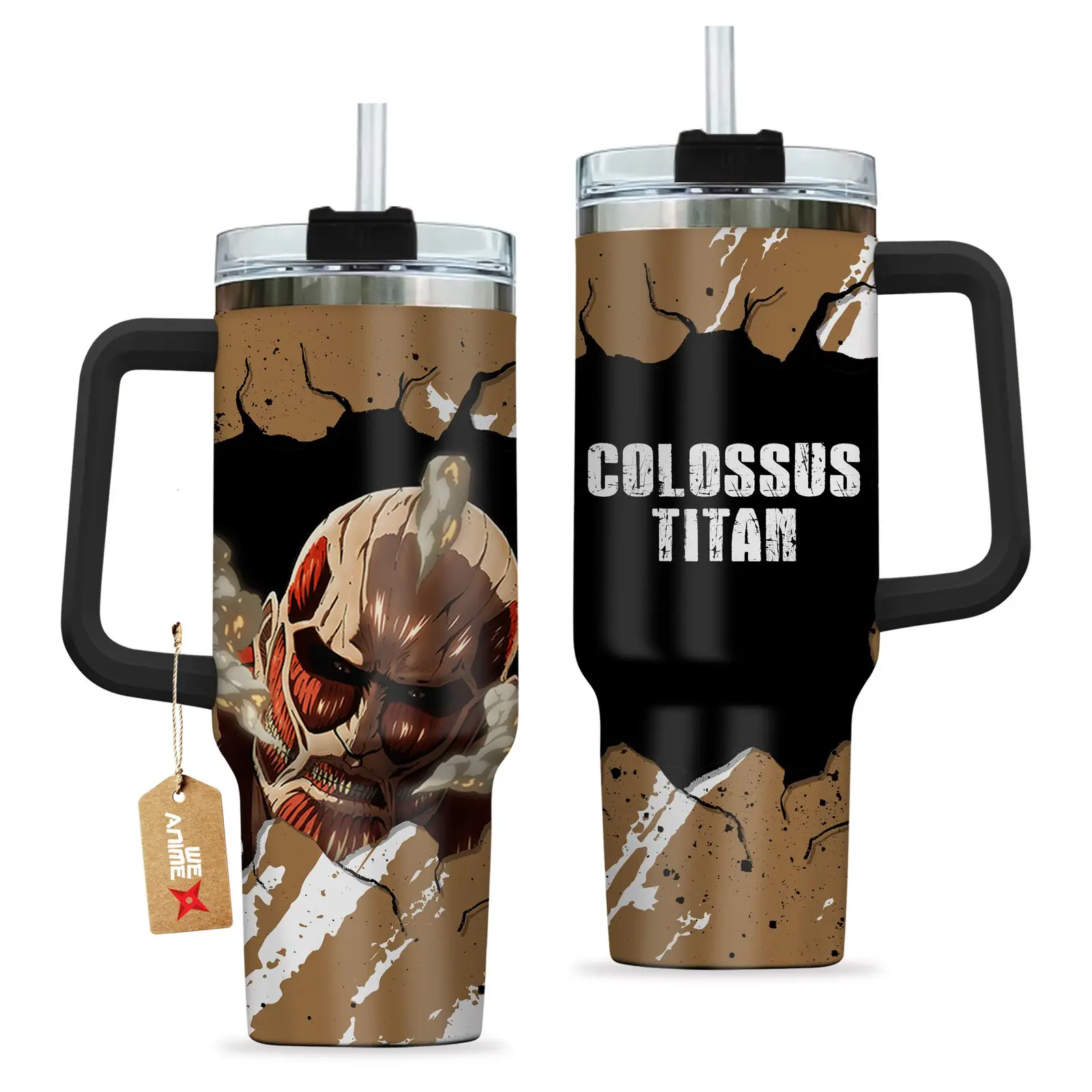 Colossus Titan Attack on Titan Anime Custom  Quencher   40oz Stainless Steel Tumbler With Handle HG
