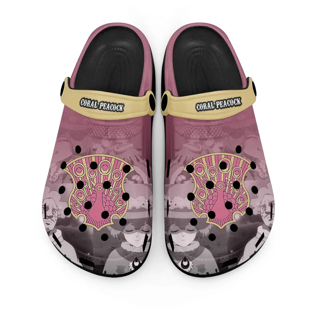 Coral Peacock Premium EVA Clogs Custom Name