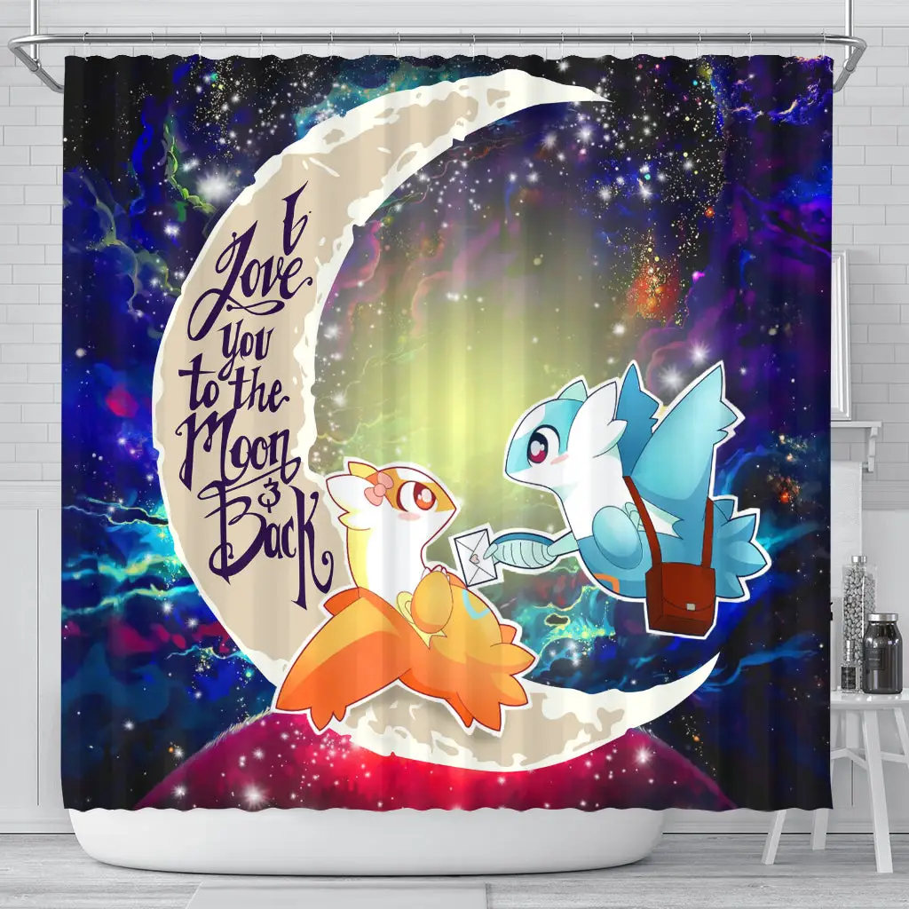 Couple Latios Latias Love You To The Moon Galaxy Shower Curtain