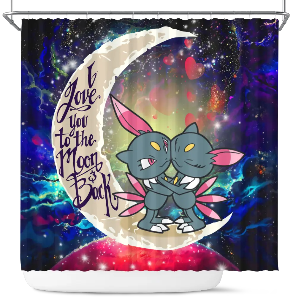 Couple Love You To The Moon Galaxy Shower Curtain