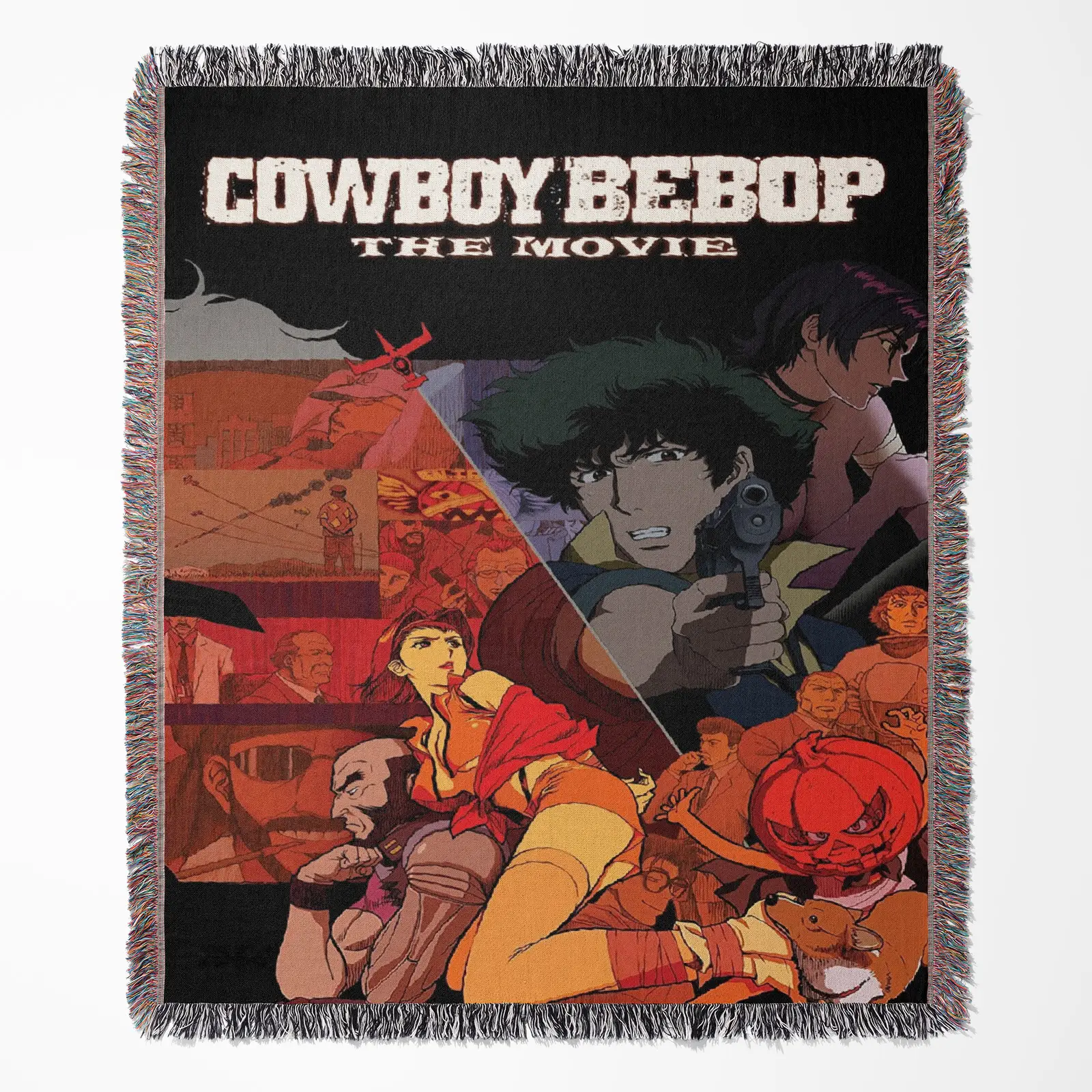 Cowboy Anime Woven Tapestry Throw Blanket – Unique Wall Art, Room & Home Decor, Cozy Accent
