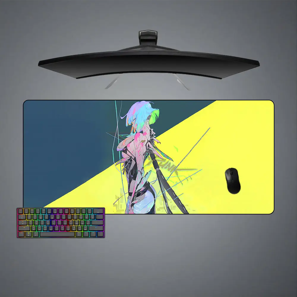 Cyberpunk Lucy DesignAnime Keyboard Mat Gaming Mouse Pad, Computer Desk Mat