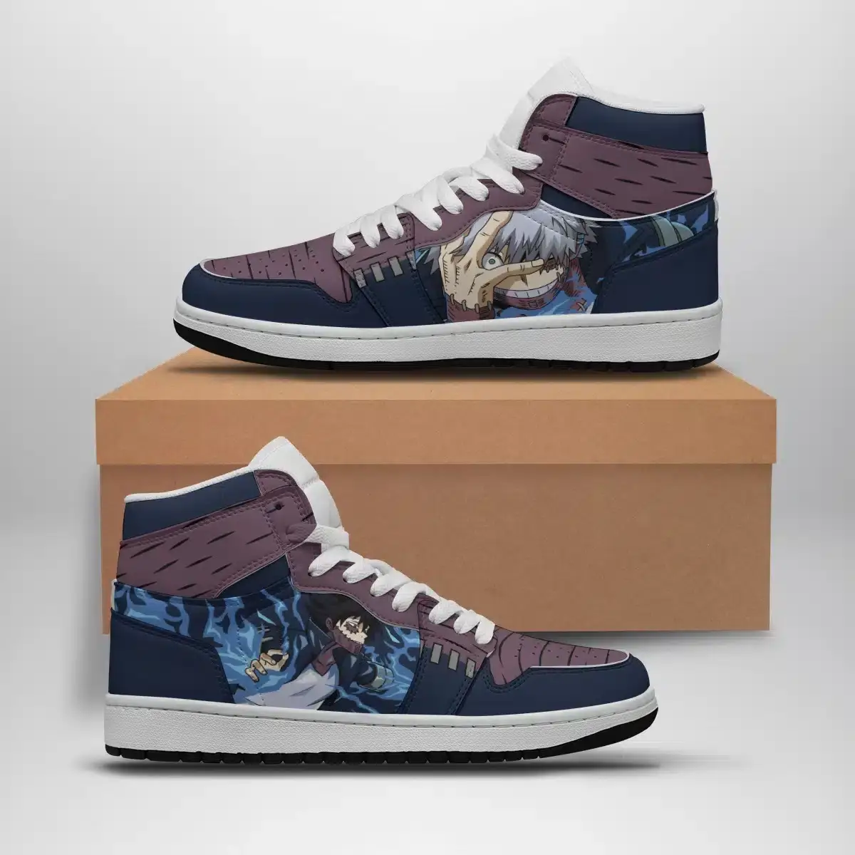 Dabi Blue Flame My Hero Academia Air Jordan 1 Shoes