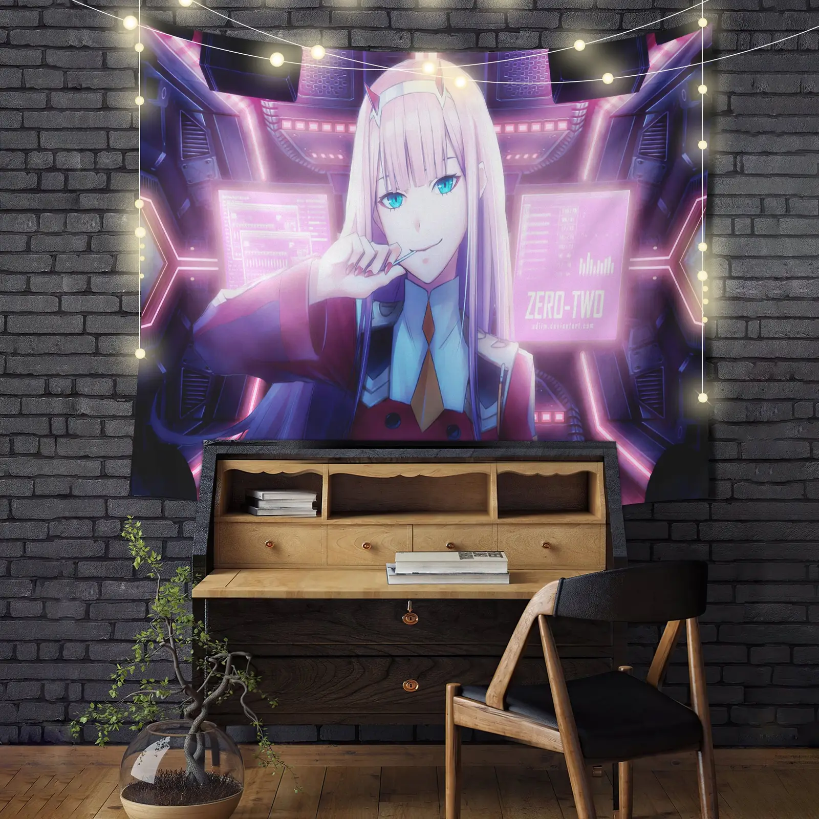 Darling In The Franxx Zero Two Anime Girl Tapestry Room Decor