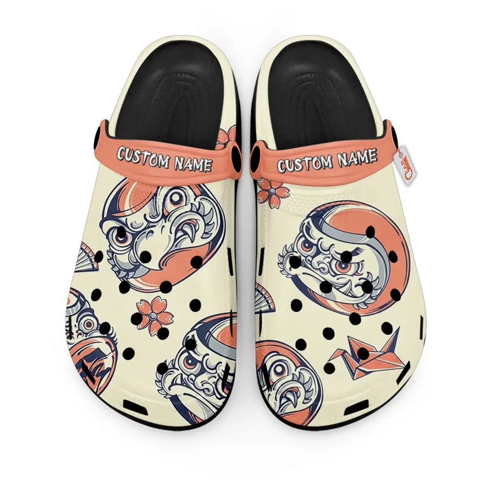 Daruma Pattern Japan Premium EVA Clogs Custom Name
