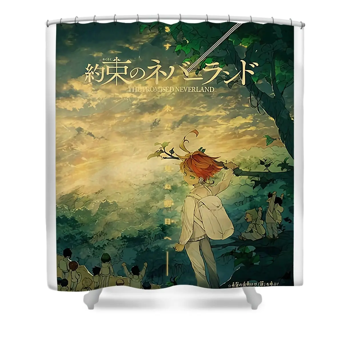 Day Gifts For Comic The Promised Manga Neverland Funny Shower Curtain | Anime Shower Curtains
