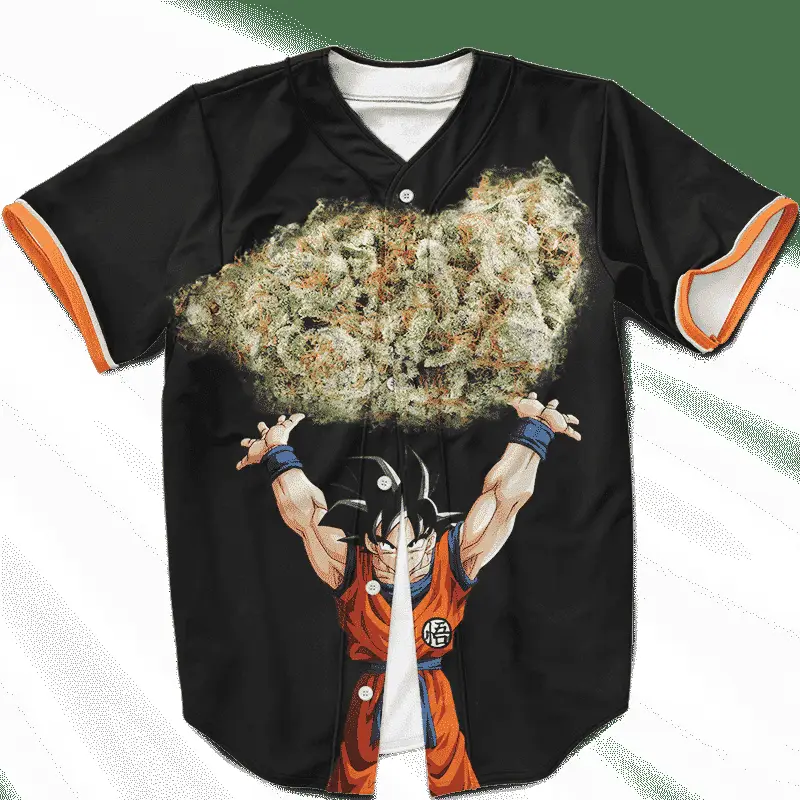 DBZ Son Goku Spirit Bomb Kush Nug Black Awesome Baseball Jersey