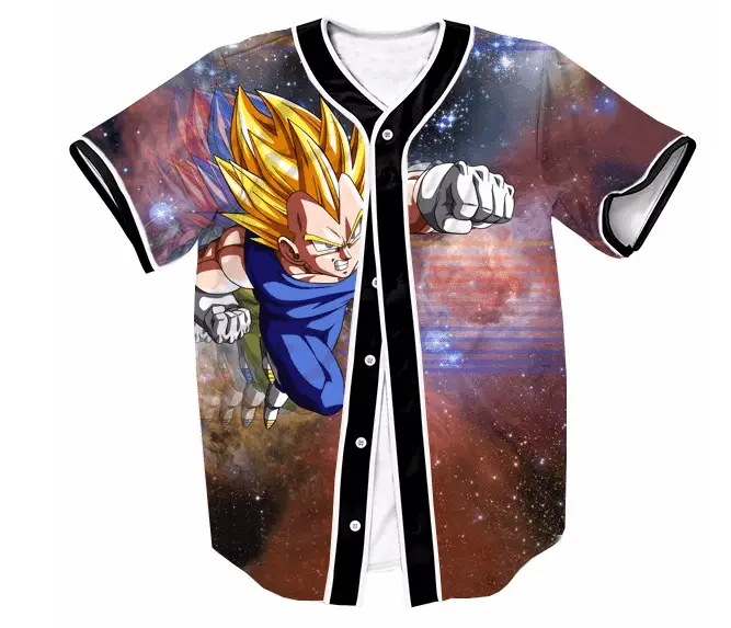 DBZ Super Saiyan Vegeta Space Galaxy Streetwear Hip Hop 3D Baseball Jersey